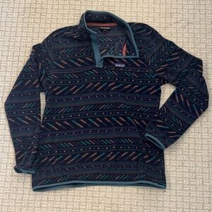 Patagonia Geometric Fleece in Blue and Pink